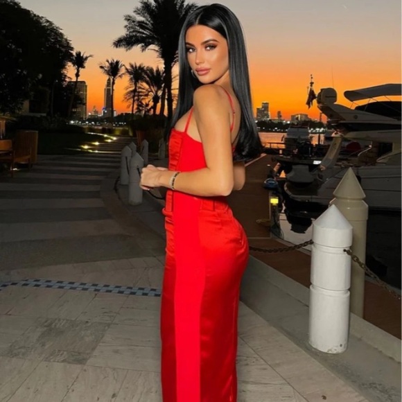 House of CB 'Shani' Red Satin Corset Maxi Dress NWOT size XL - Picture 17 of 17